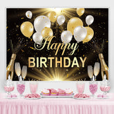 Schwarz Und Luftballons Funkeln Glücklich Geburtstag Hintergrund